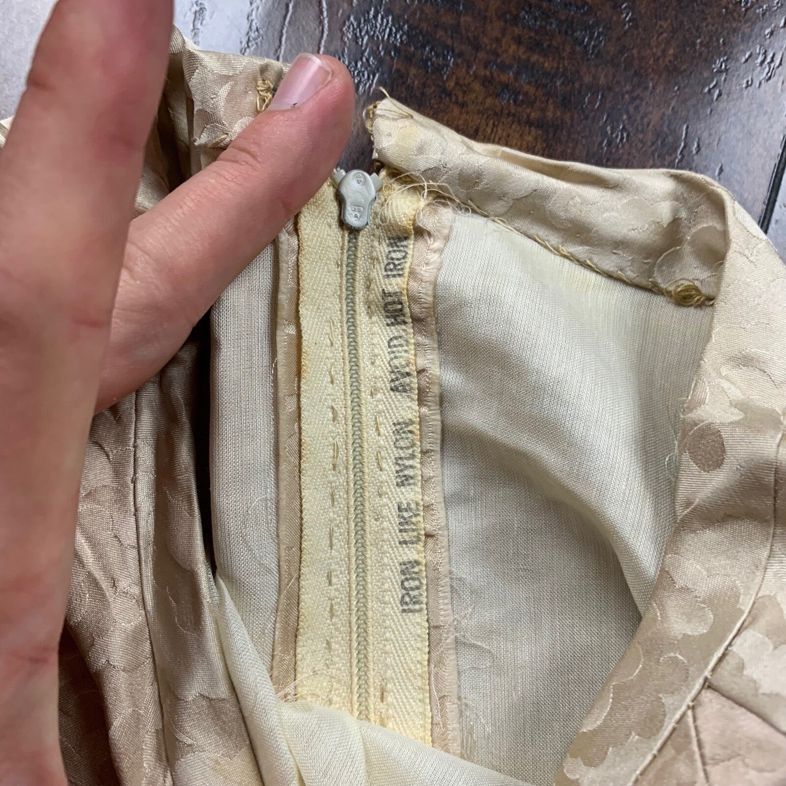 VTG USA Rockabilly Womens Dress Pattern Cream 60s 70s Top Bottom Sanforized