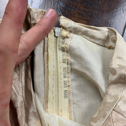 VTG USA Rockabilly Womens Dress Pattern Cream 60s 70s Top Bottom Sanforized