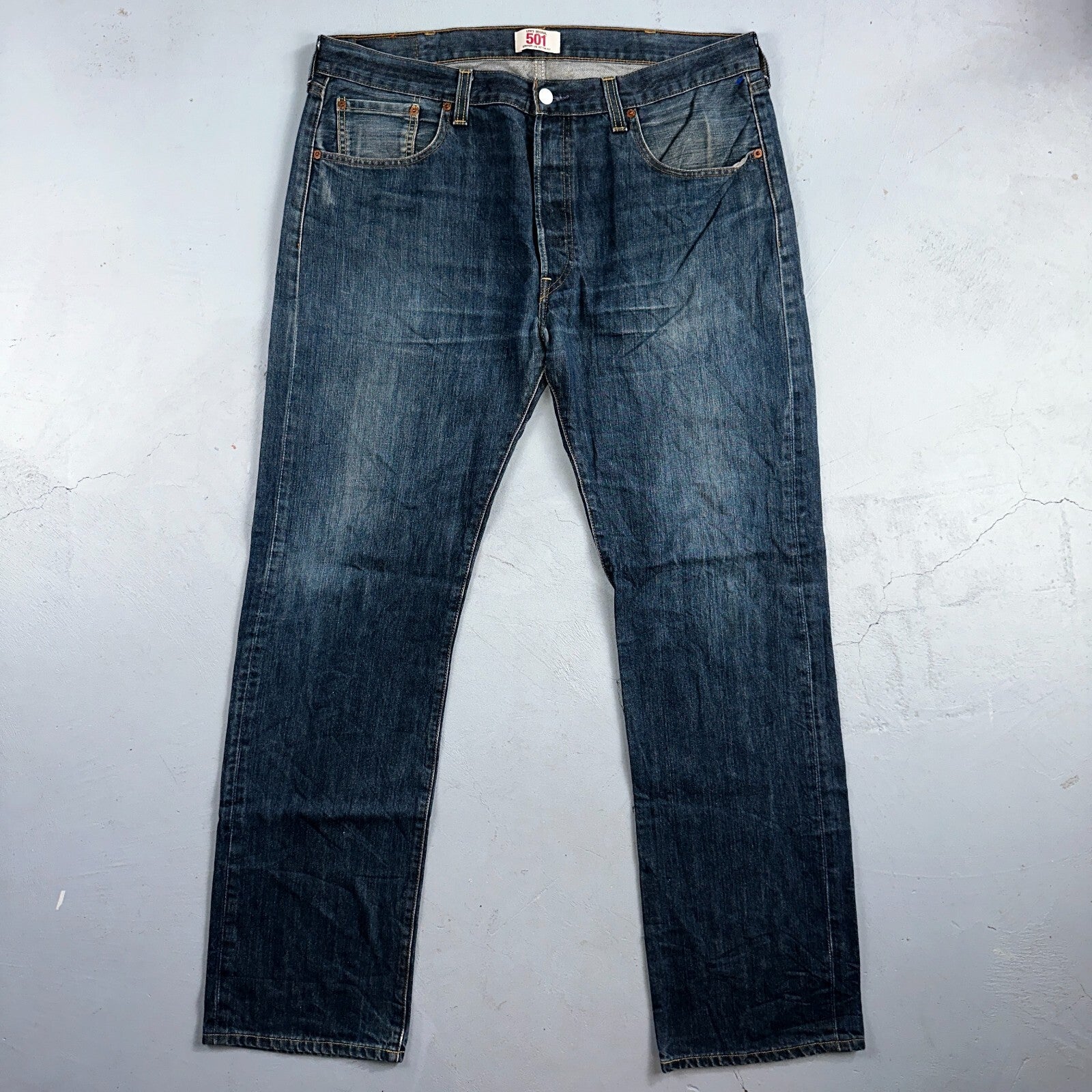 Levis 501 Vintage Y2K XX Straight Leg Jeans Blue Med Wash 38x34 Act 38x33