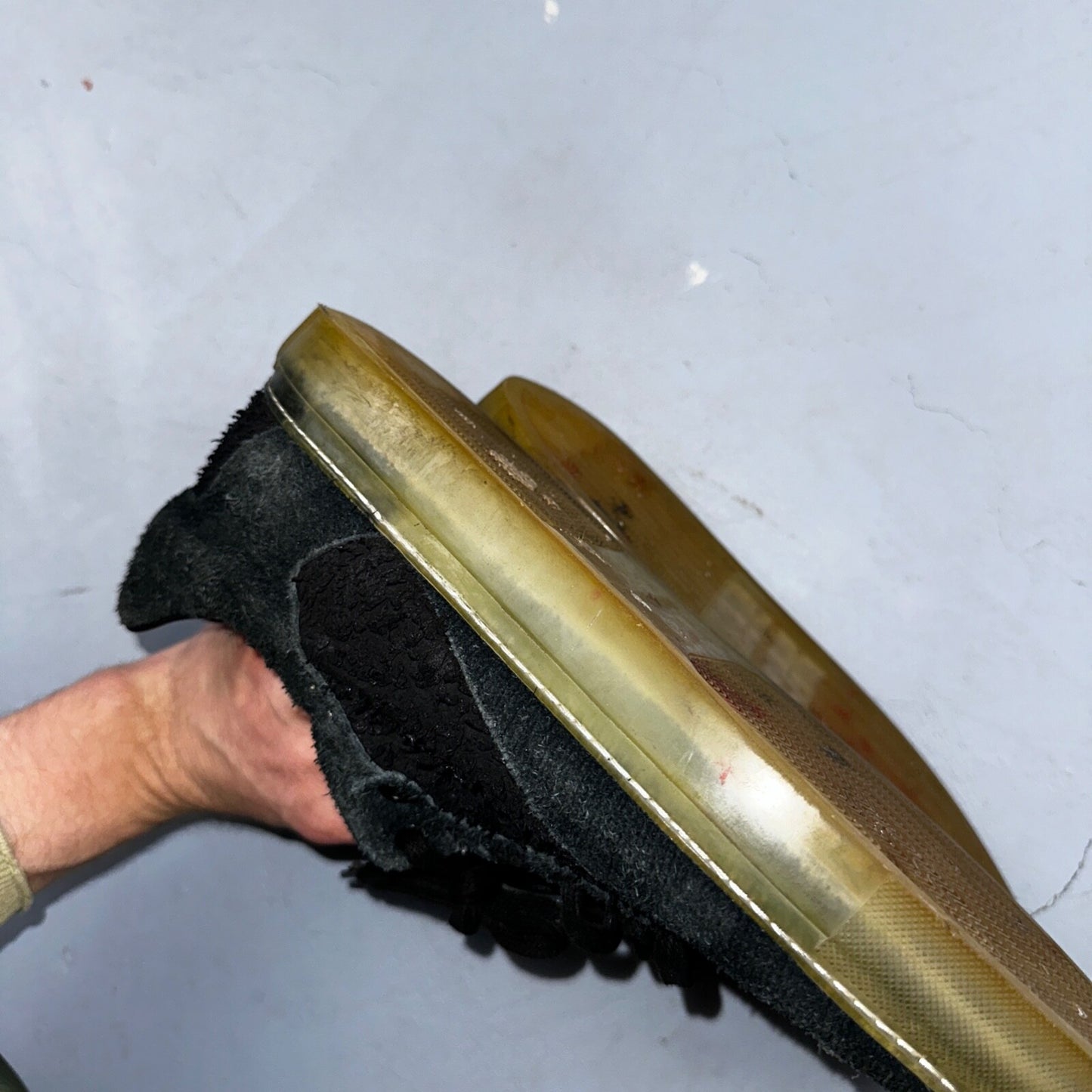 Balenciaga Paris Black Distressed Leather And Suede Sneaker Trainer Mens Size 42