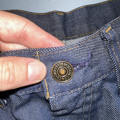 Levis 684 Orange Tab VTG Big Bell Dark Wash Bell Bottom Flare Jeans Sz 29x32