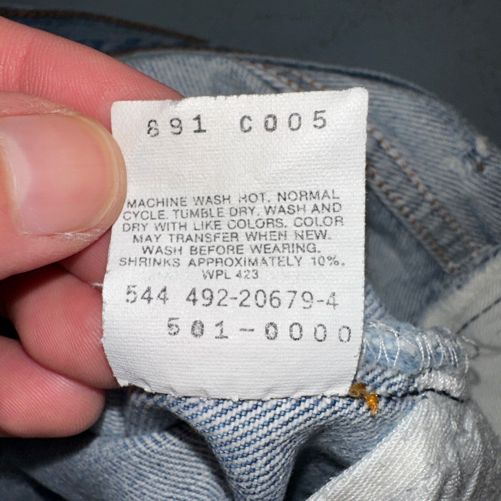 Levis 501 Vintage 90s USA XX Straight Leg Jeans Blue Light Wash 34x36 Act 31x32