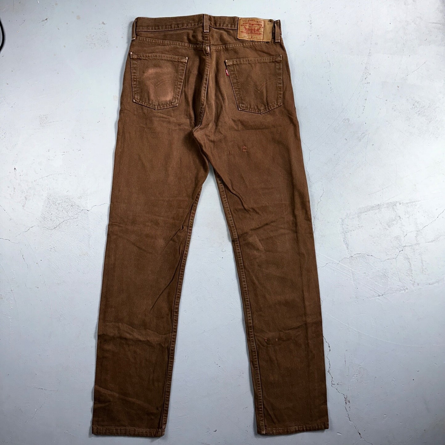 Levis 501 Vintage 90s USA XX Straight Leg Jeans 34x36 Brown Rare Wash Act 33x35