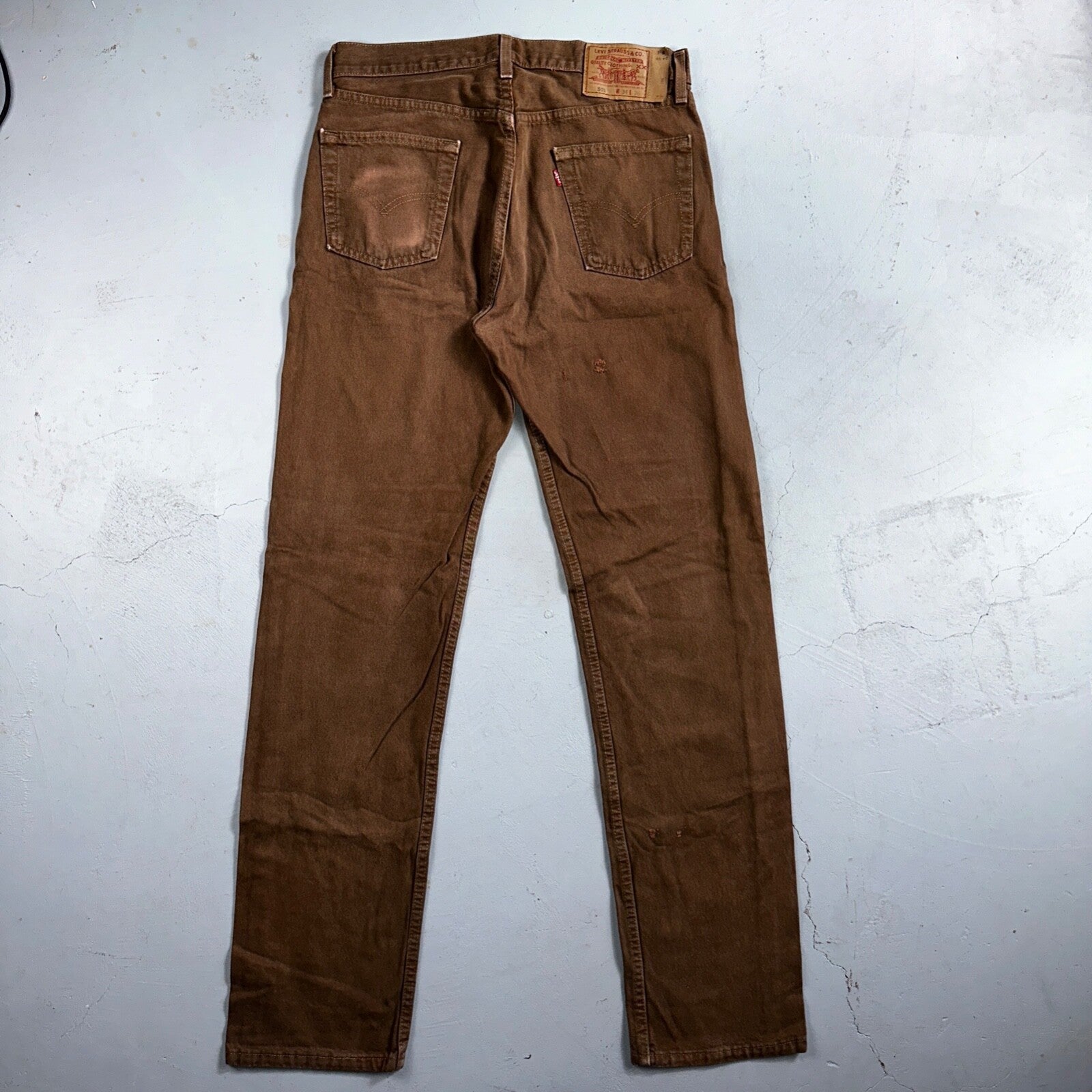Levis 501 Vintage 90s USA XX Straight Leg Jeans 34x36 Brown Rare Wash Act 33x35