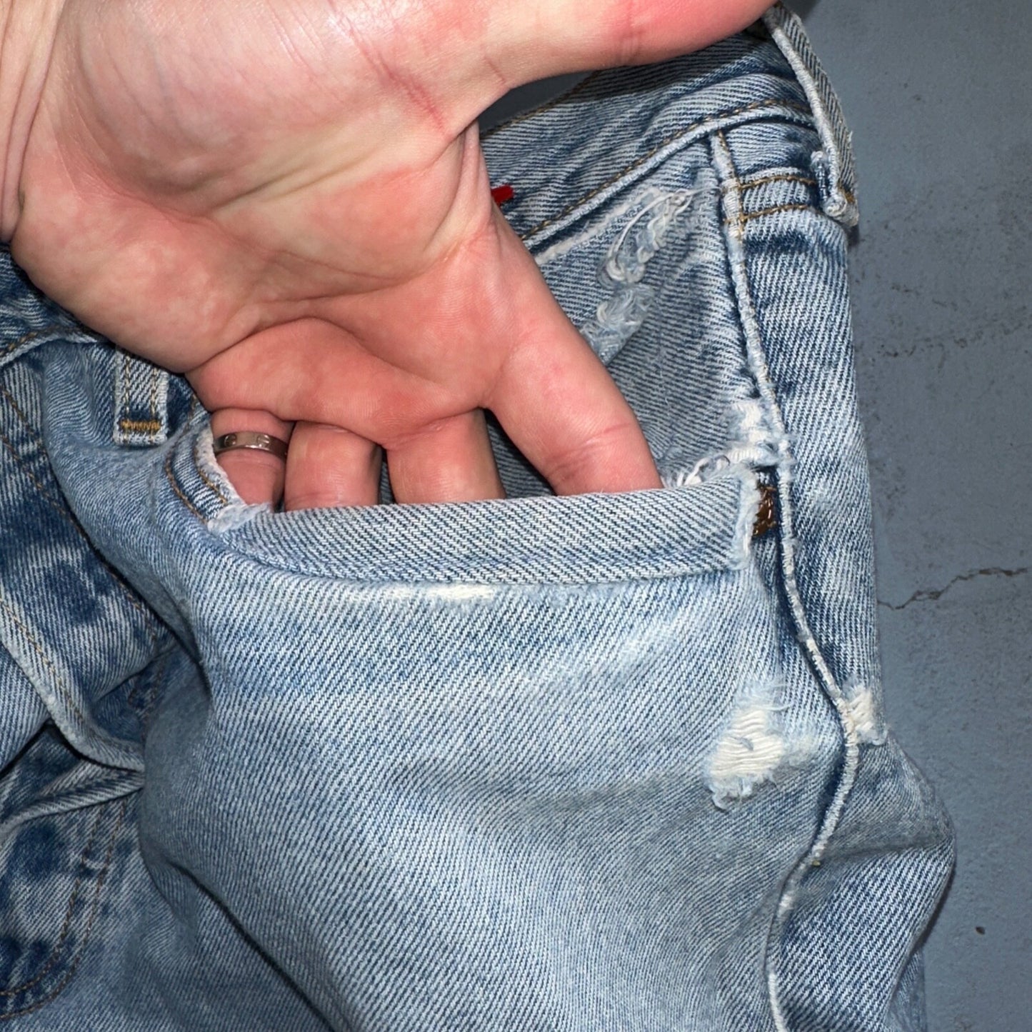 Levis 501 Vintage 90s Mexico Straight Leg Jeans 38x30 Y2K Light Wash Act 37x29