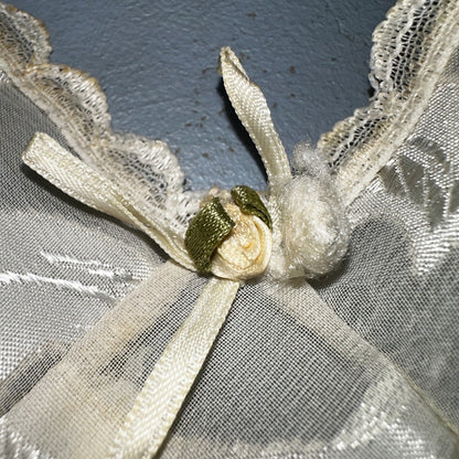 VTG 1970s Chico Lingerie Slip Dress Sleepwear Full Sweep Nightgown Lace Hearts