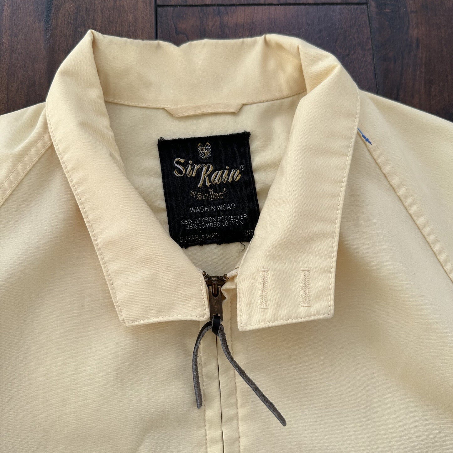 Vintage Work Jacket Men's Yellow Full Zip Gabardine 60s Talon 70s Chore Light