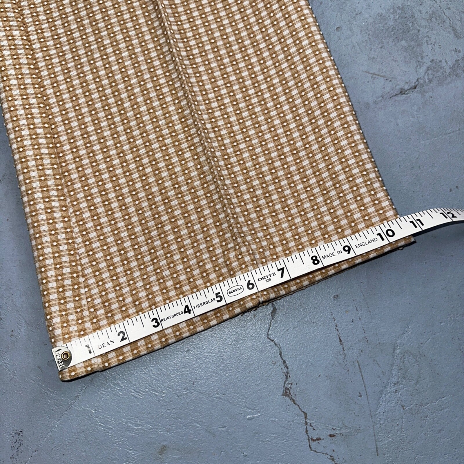 Vintage 70s High Waist Bell Bottom Poly Knit Disco Pants Pattern Checkerboard