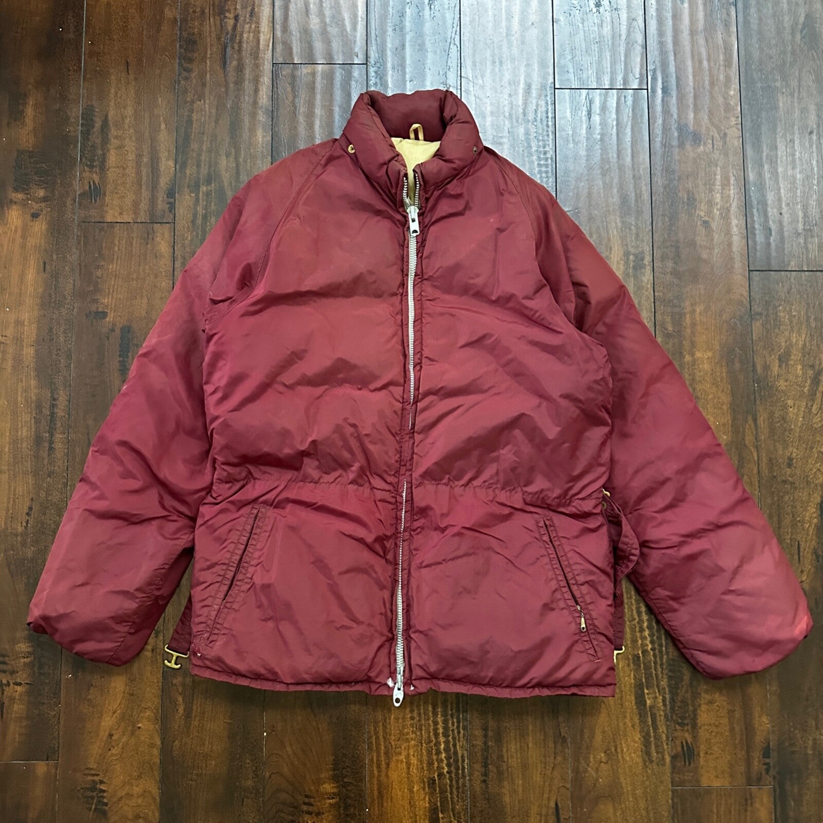 Vintage 1960s Goose Down Alp Sport Jacket L Ski Parka Coat Red Talon zip Bauer