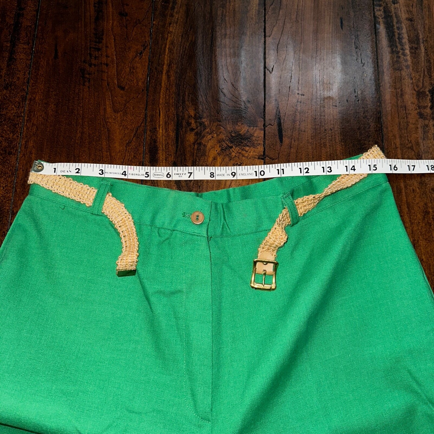 Vintage USA Rockabilly Womens Dress Pants 60s 70s Bottom Green 31x32 Boot Cut