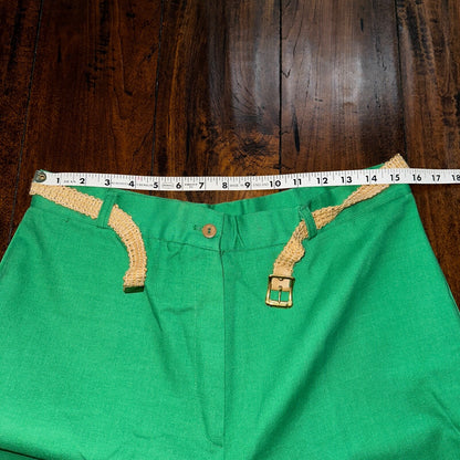 Vintage USA Rockabilly Womens Dress Pants 60s 70s Bottom Green 31x32 Boot Cut