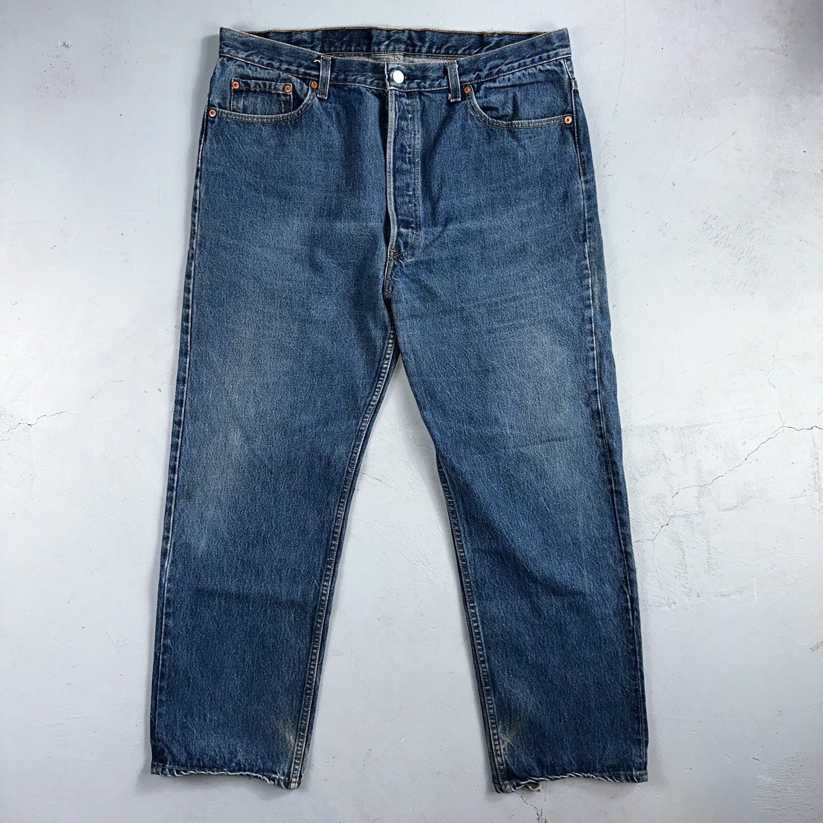 Levis 501 Vintage 90s USA XX Straight Leg Jeans Blue Med Wash 40x30 Act 38x30