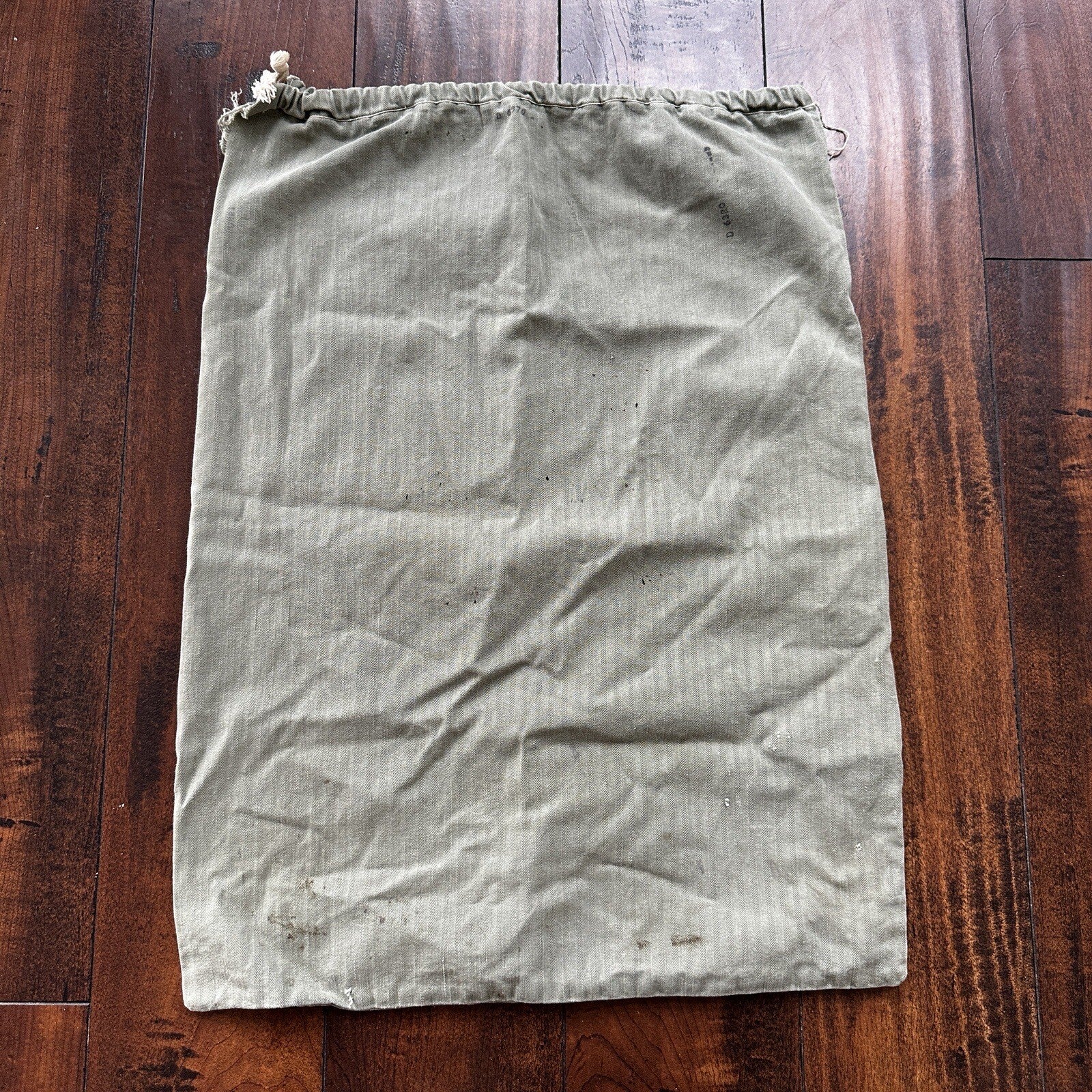 VTG WWII HBT Garment Laundry Bag Military Denim 1940s 40s 50s Stencil