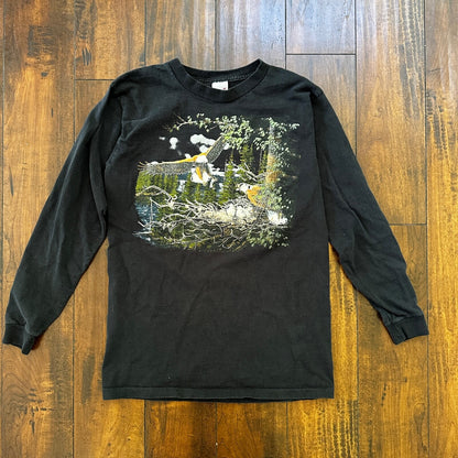 Eagle Alore 90s Single Stitch VTG T Shirt Bald Bird Nesting Nature Animals USA