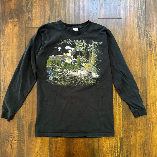 Eagle Alore 90s Single Stitch VTG T Shirt Bald Bird Nesting Nature Animals USA