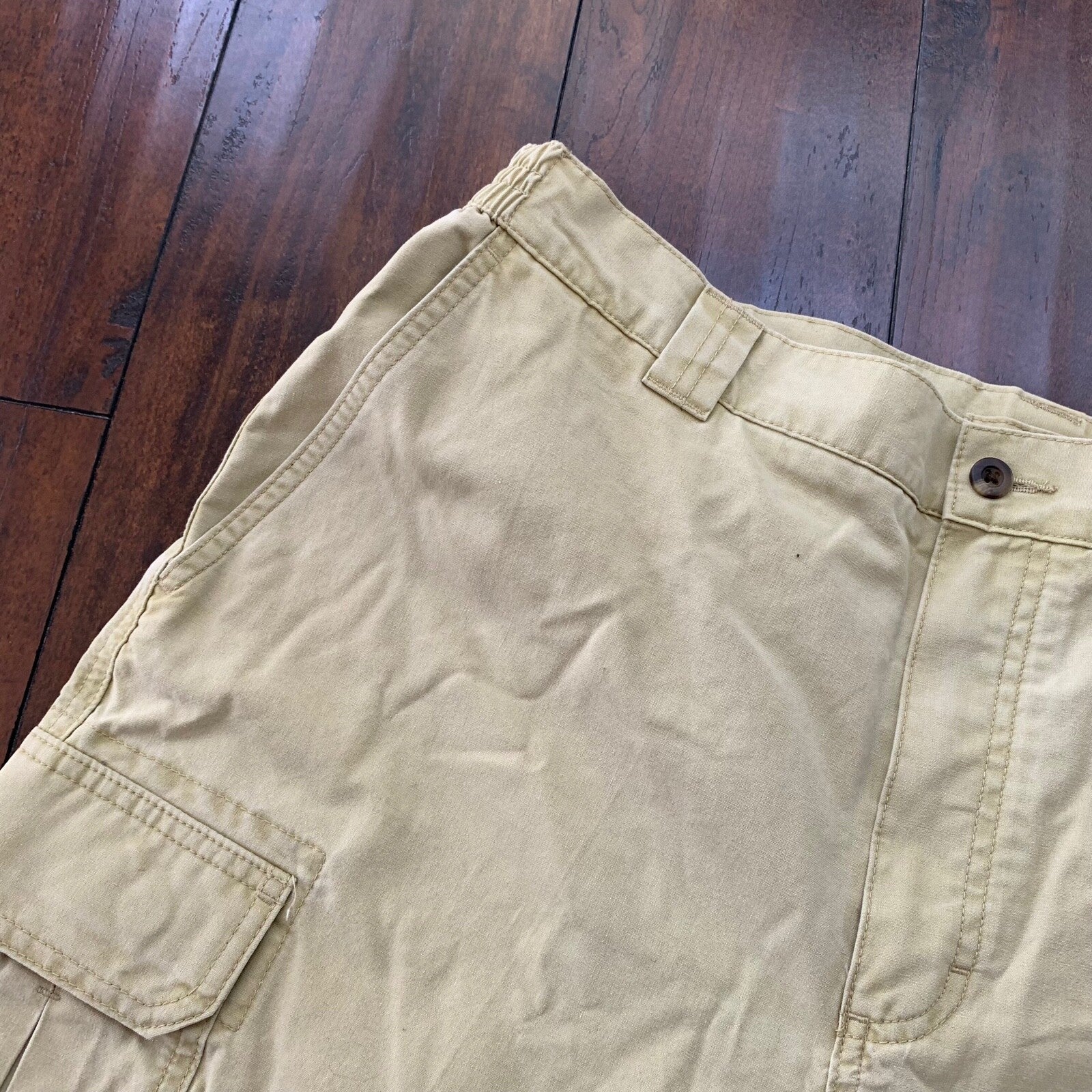 Men's L.L. BEAN Khaki Tan Comfort Waist Dress Chino Pants Size 36x29 Cotton VTG