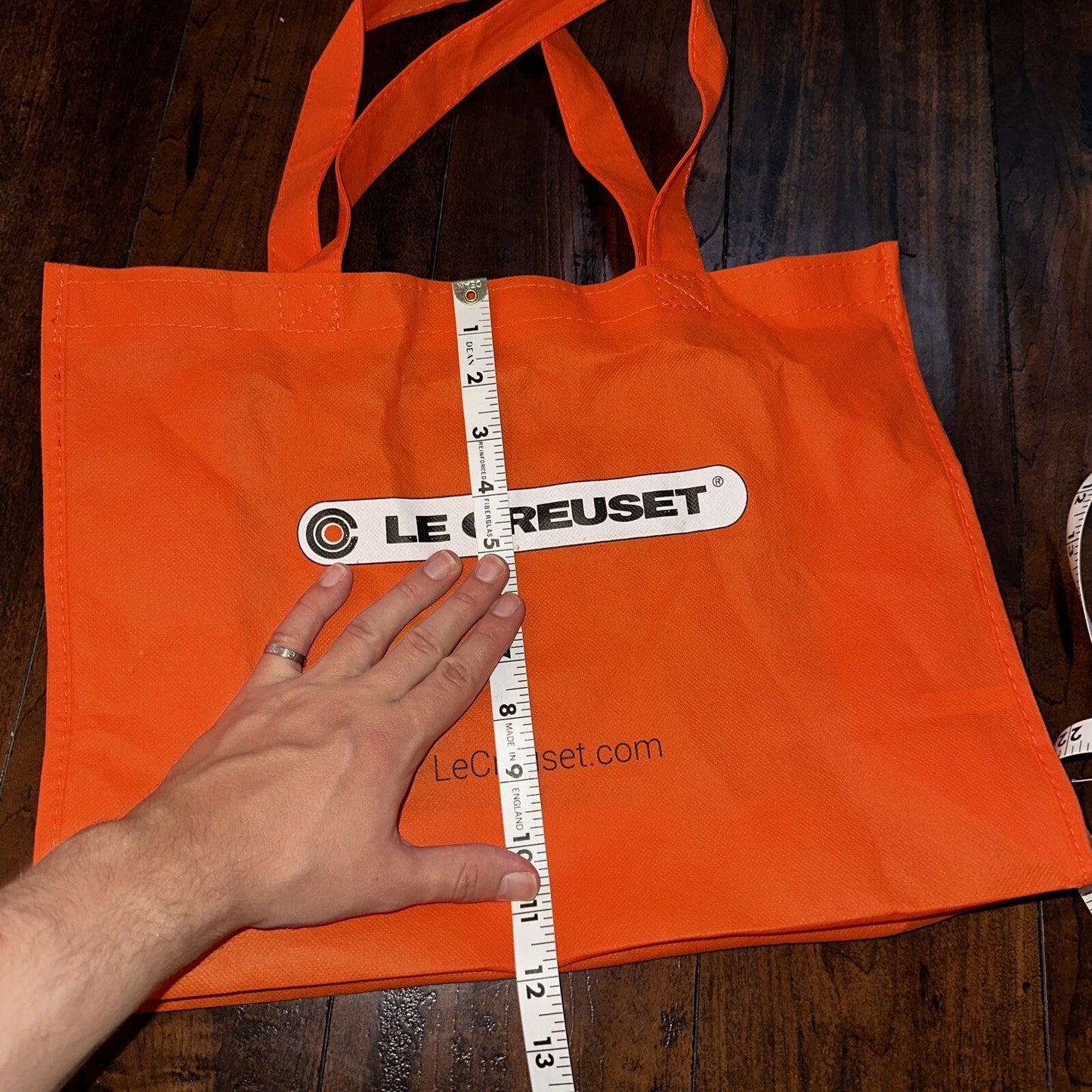 LE Creuset Large EcoFriendly Reusable Shopping Gift Bag Tote 15 X 12 Orange
