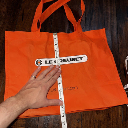 LE Creuset Large EcoFriendly Reusable Shopping Gift Bag Tote 15 X 12 Orange