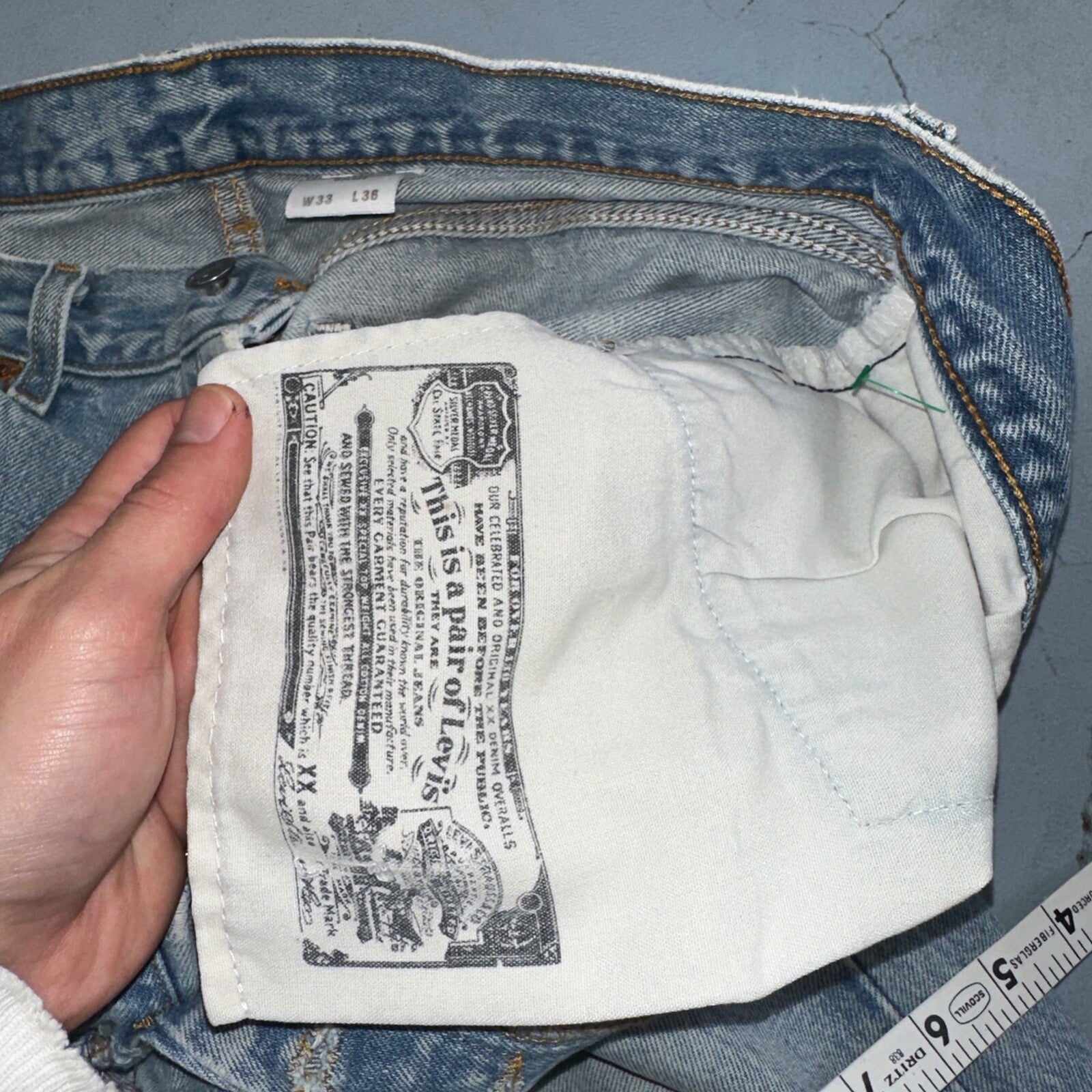 Levis 501 Vintage Y2K XX Straight Leg Jeans 33x36 Light Wash 2000s Act 31x31