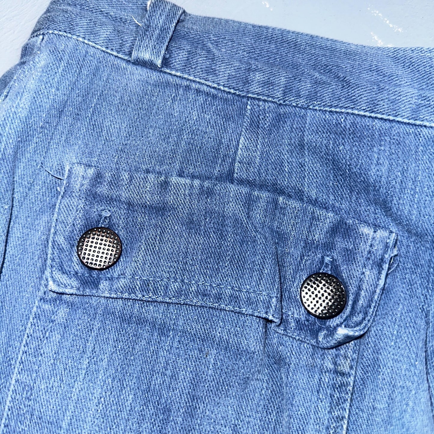 VTG 70s Jeans Canvas High Waist Sears Military Style P44 29x25 Capri HBT Rare