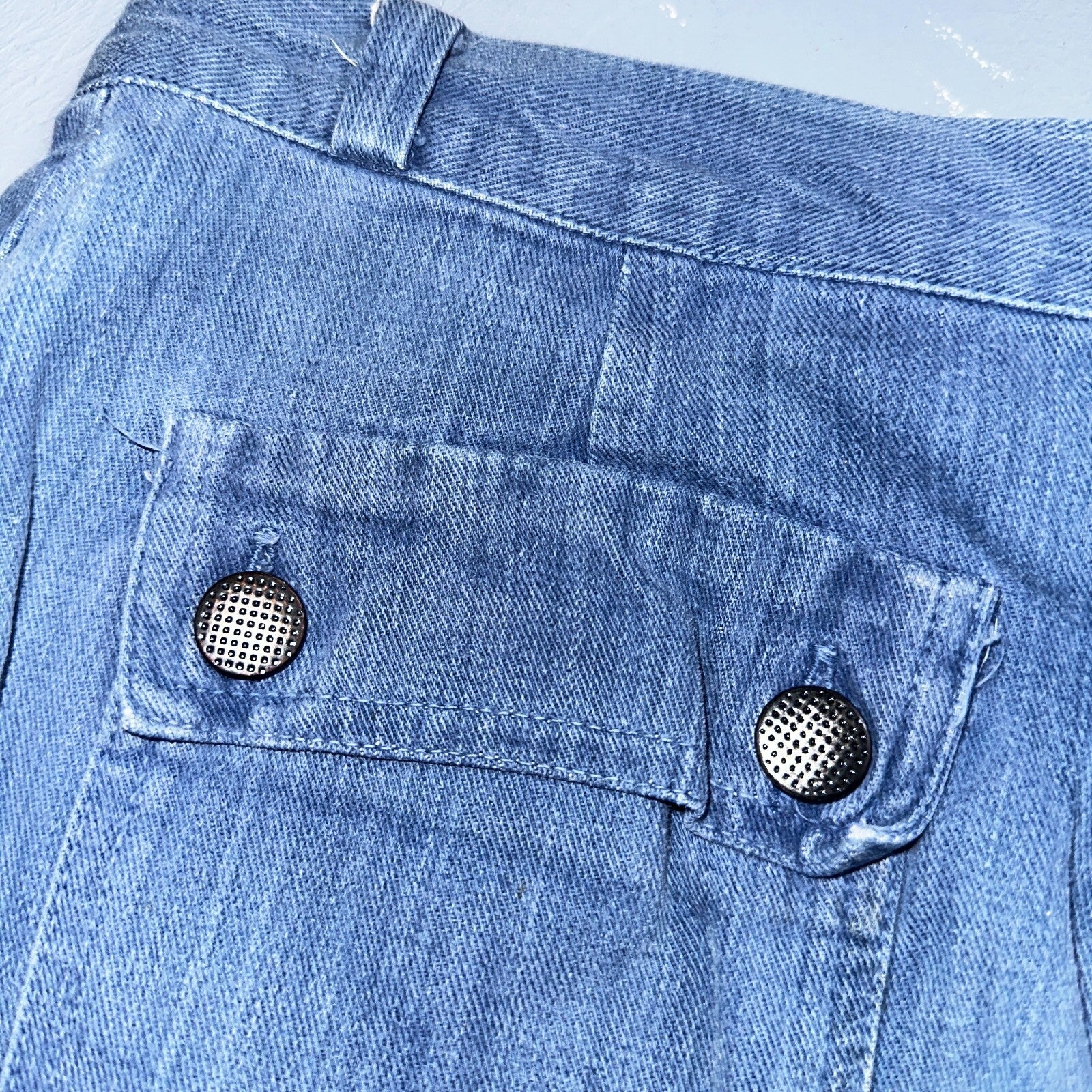 VTG 70s Jeans Canvas High Waist Sears Military Style P44 29x25 Capri HBT Rare