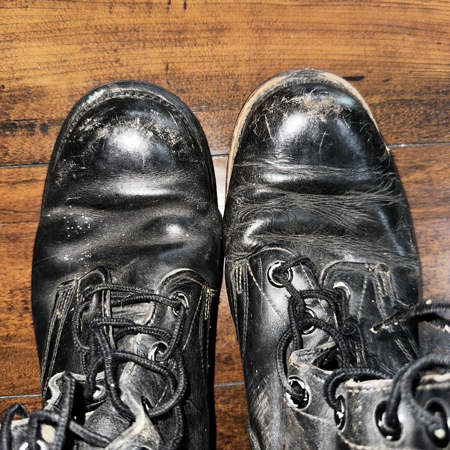 VTG Military Black Lace Up Work Boots 1950s 50s 60s Post WWII Size 8 ? High