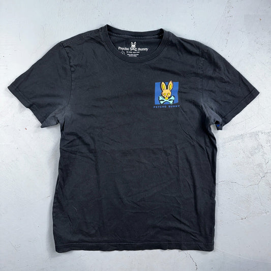 Psycho Bunny Shirt Mens 5 Black James Bunny In A Box Skull Skater Tee USED