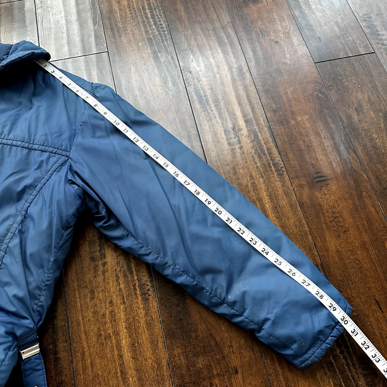 Vintage Tempco Goose Down Puffer Coat Mens S Blue Insulated Hooded Jacket