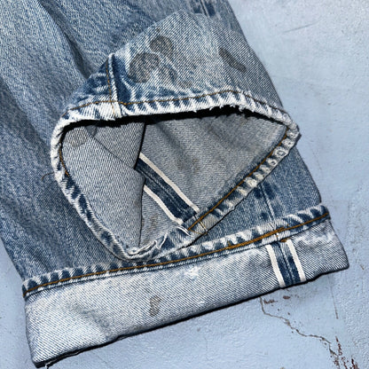 Levis 501 Vintage 80s Redline Selvedge USA XX Jeans Light Wash 35x38 Act 32x33