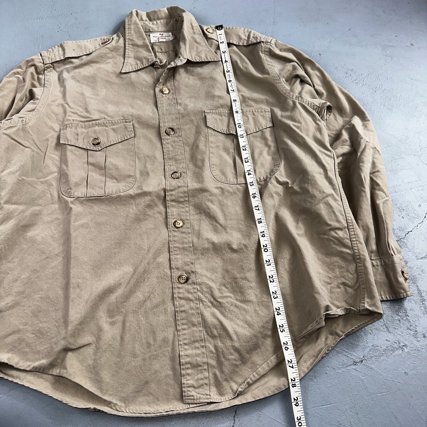 Vintage Abercrombie & Fitch Shirt Mens XL Safari 50s 60s Combed Cotton Hiking