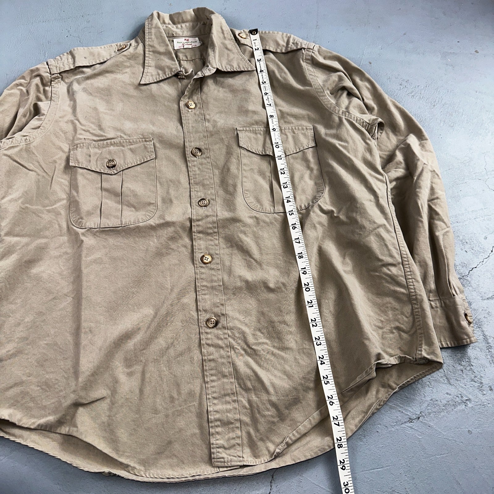 Vintage Abercrombie & Fitch Shirt Mens XL Safari 50s 60s Combed Cotton Hiking