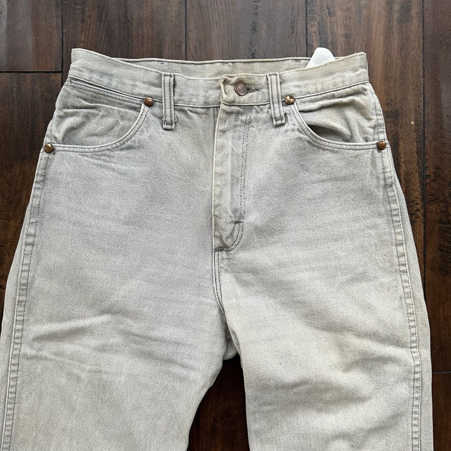 Vtg Wrangler COWBOY Jeans Womens 9 27x29 Gray Denim 13MGYG Pants USA 70s Scovill