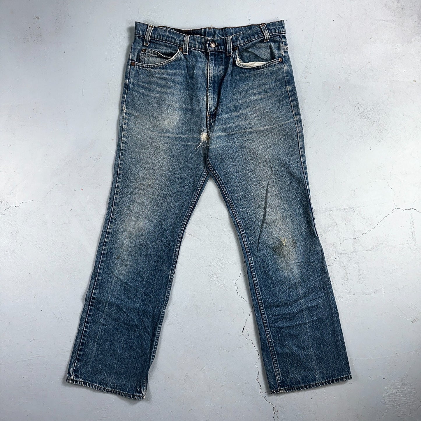 Levis 517 Vintage 80s USA Orange Tab Bootcut Flare Blue Worn Jeans Act 33x29