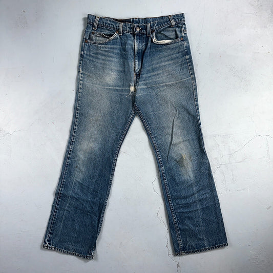Levis 517 Vintage 80s USA Orange Tab Bootcut Flare Blue Worn Jeans Act 33x29
