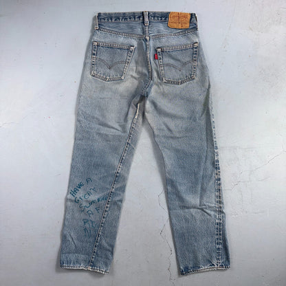 Levis 501 Vintage 80s Redline Selvedge USA XX Jeans Light Wash 30x32 Act 29x28