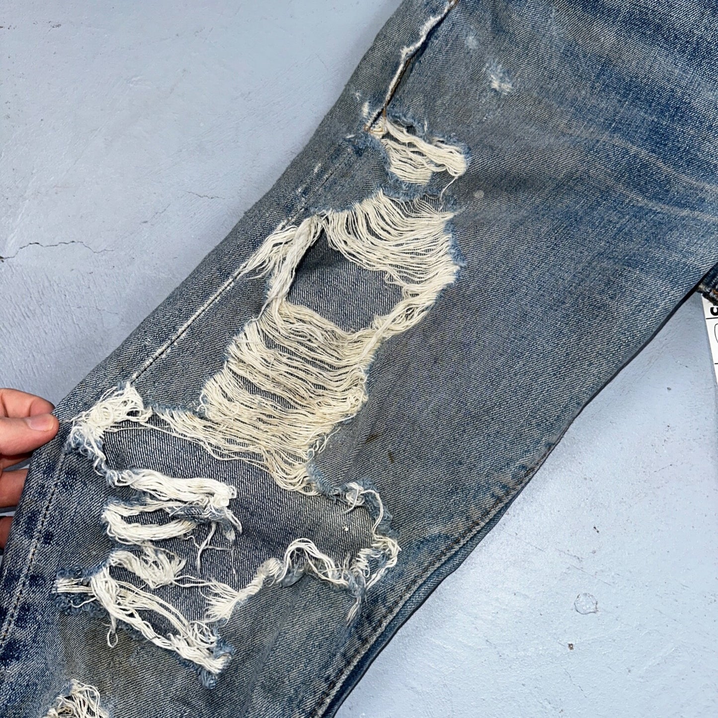 Levis 501 Vintage 70s SS Redline Selvedge USA 66 Jeans Thrashed 31x34 Act 29x30