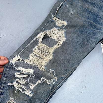 Levis 501 Vintage 70s SS Redline Selvedge USA 66 Jeans Thrashed 31x34 Act 29x30