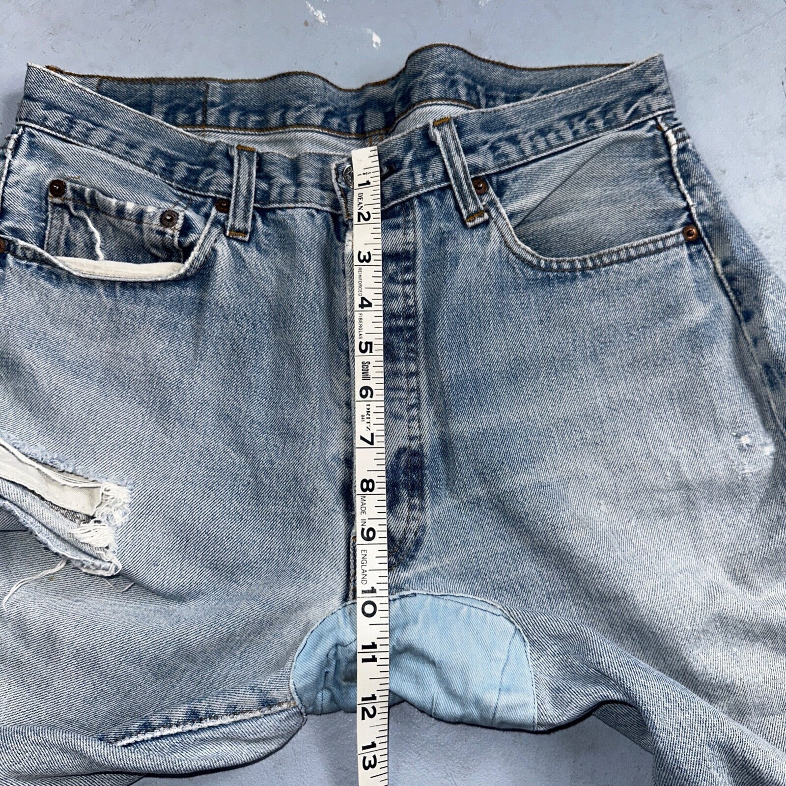 Levis 501 Vintage 80s Redline Selvedge USA XX Jeans Thrashed 36x30 Act 33x26