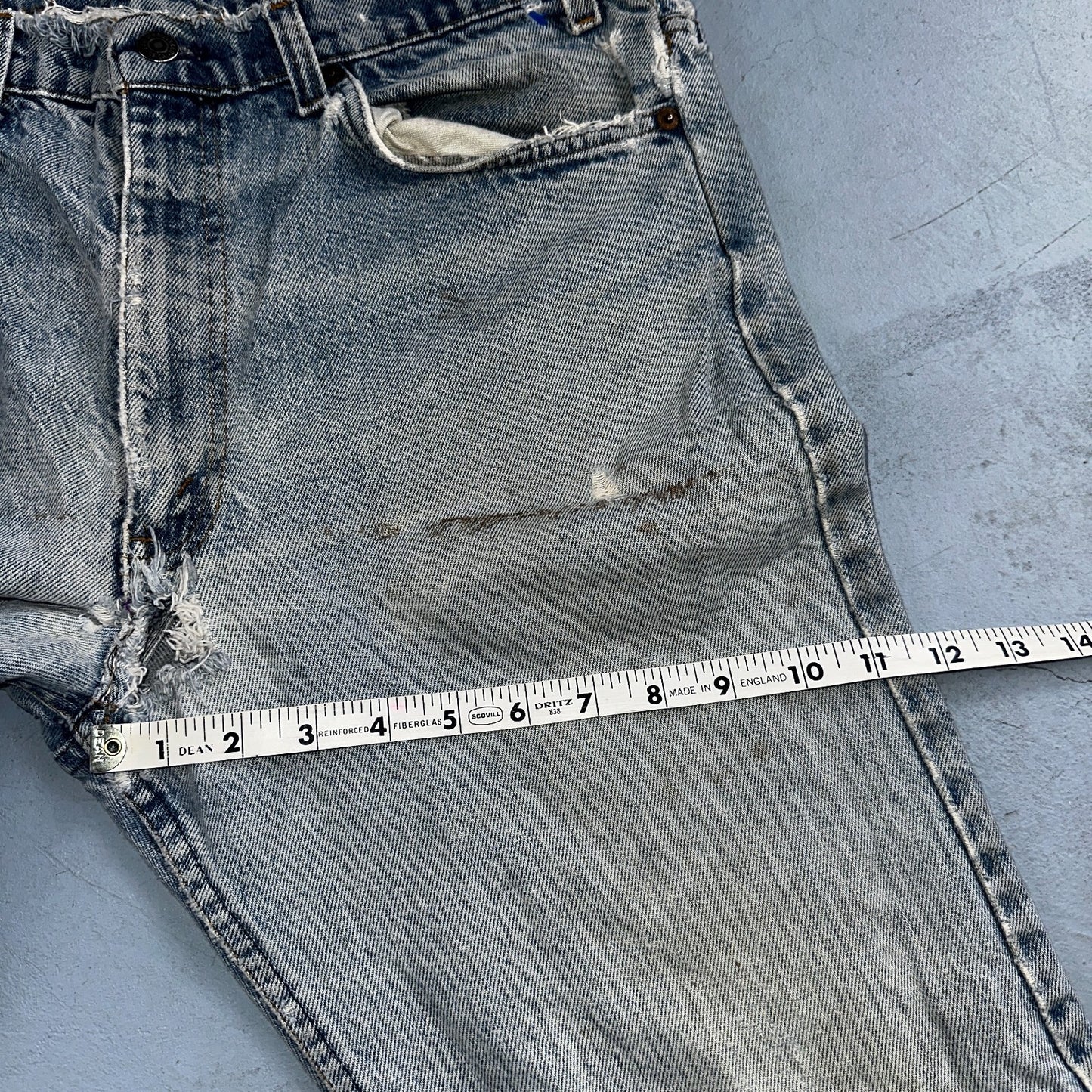 Levis 517 Vintage 80s USA Orange Tab Bootcut Flare Blue Worn Jeans Act 34x31