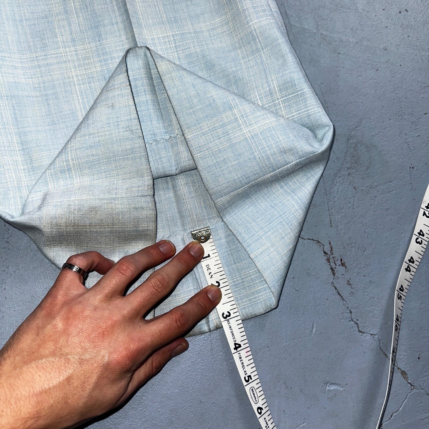 VTG Mens 3 PC Suit 44 Jacket Coat Pants Vest Plaid Rockabilly 70s Stained