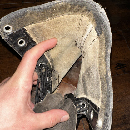 VTG Military Black Lace Up Work Boots 1950s 50s 60s Post WWII Size 8 ? High