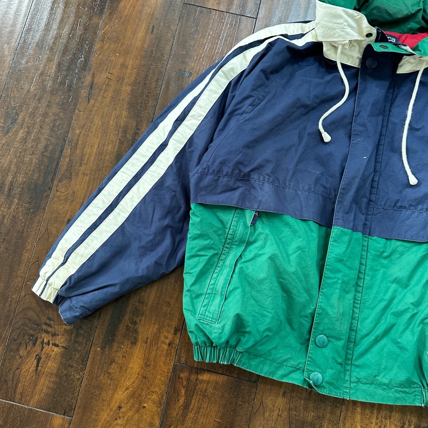 VTG Nautica Sport Racer Mens Color Block Jacket Coat M 90s Full Zip Rare