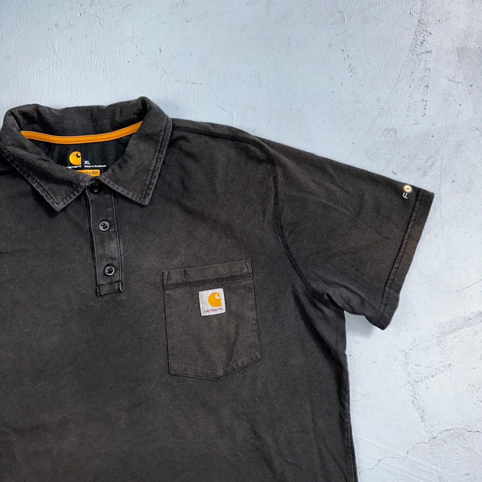 Carhartt Mens Force Short Sleeve Pocket Polo Shirt Black Size XL 103569 001