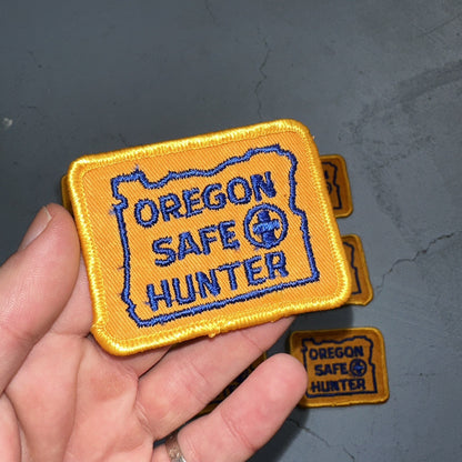 OREGON SAFE HUNTER Patch Badge VTG Insignia 1960s Hunting Qualification Rare Lot