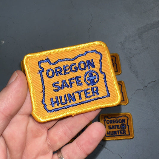 OREGON SAFE HUNTER Patch Badge VTG Insignia 1960s Hunting Qualification Rare Lot