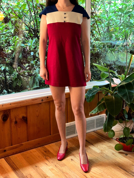 Vintage 60s Sears JR BAZAAR Flag Hearts Prairie Dress Cottagecore Victorian 15