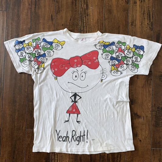 Yea Right Vintage T Shirt Tee Music Nirvana Rap Girl Freaknik Bandana Rare Promo