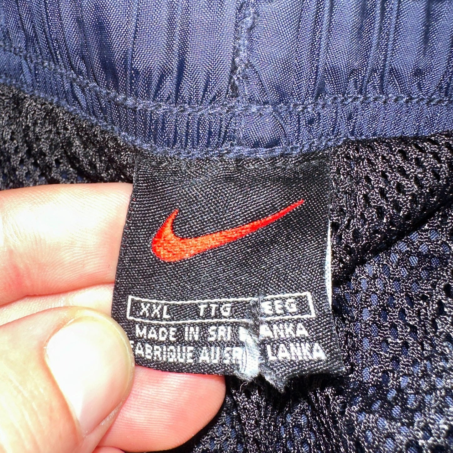 Nike VTG 90s Windbreaker Track Pants Ankle Zip Netted Blue 1990s Essential