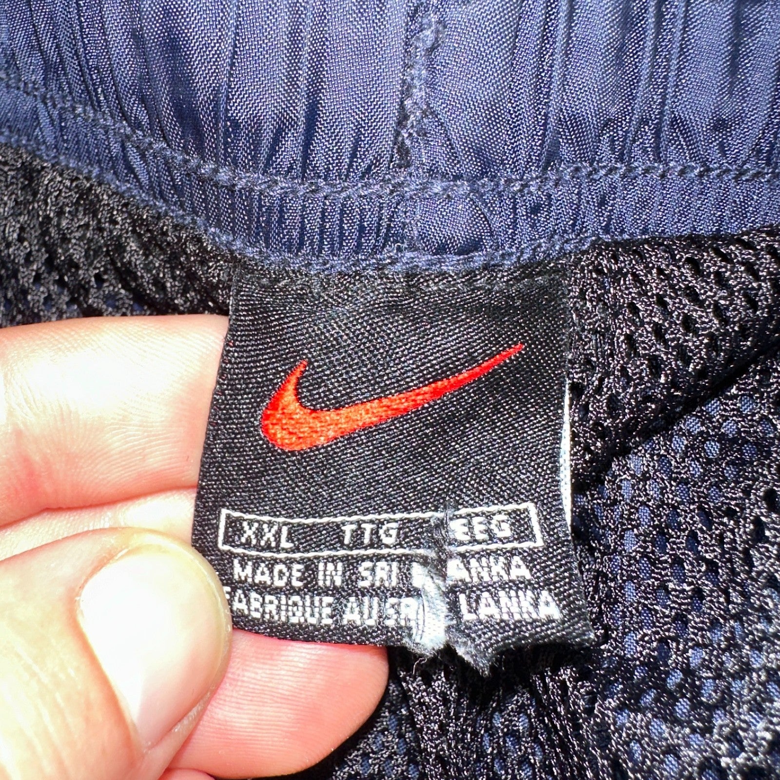 Nike VTG 90s Windbreaker Track Pants Ankle Zip Netted Blue 1990s Essential