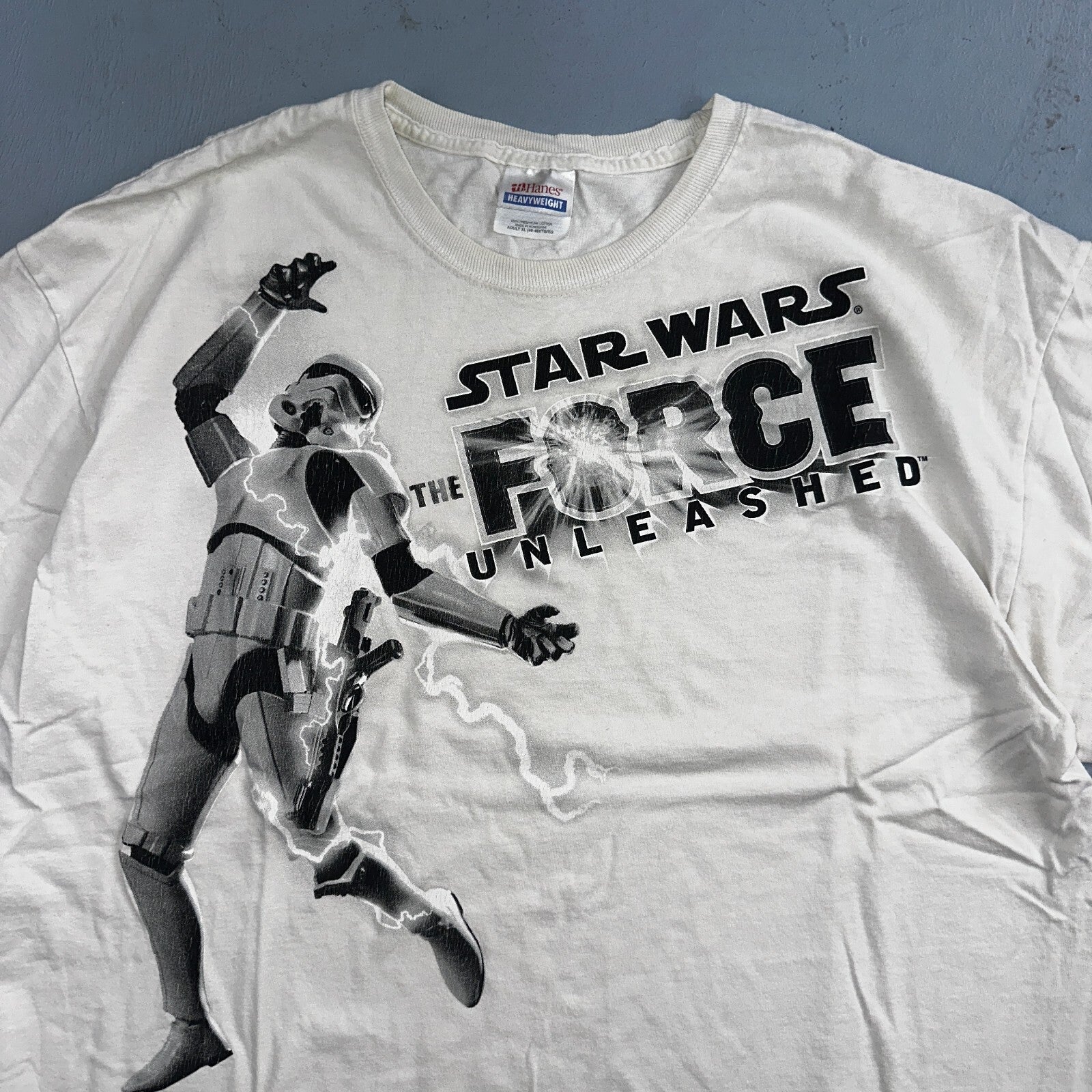 Star Wars The Force Unleashed Promo T Shirt Mens Size XL White Lucasarts